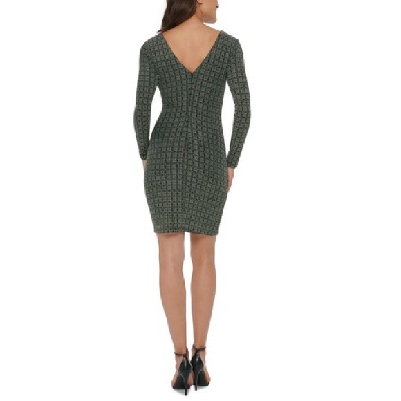 Guess Women's Metallic Dew-Drop Knit Dress Green - Picture 2 of 4